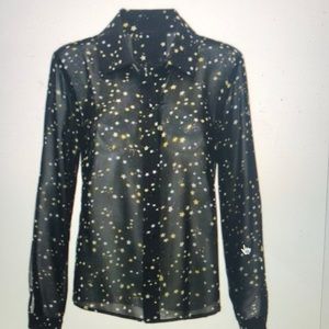 Cabo black sheer blouse size Medium